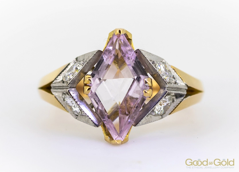 Morganite Diamond Rose Gold Ring